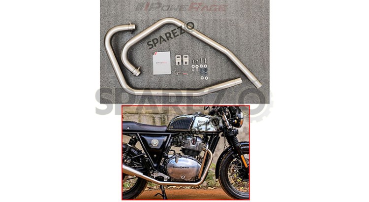 Royal Enfield GT and Interceptor 650cc SS LH-RH Exhaust Header Pipe Matt Finish - SPAREZO